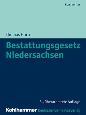 cover image of Bestattungsgesetz Niedersachsen